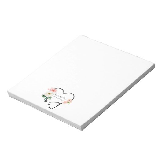 Bloc-note Infirmière en santé Aide soignante Stethoscope flo (Tourné)