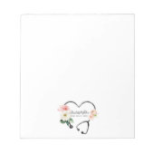 Bloc-note Infirmière en santé Aide soignante Stethoscope flo (Devant)