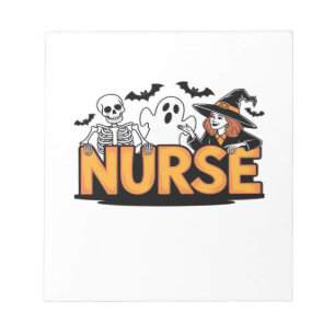 Bloc-note Infirmière - Halloween - avec fantôme, sorcière et