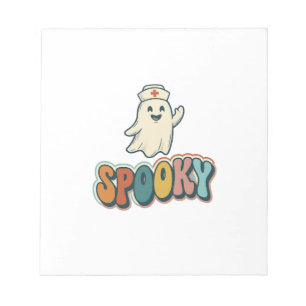 Bloc-note Infirmière Halloween Fantôme Époxy Drôle_1