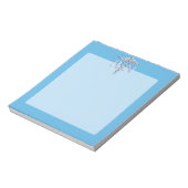 Bloc-note Infirmière inscrite RN Silver Caduceus sur Bleu bé (Tourné)