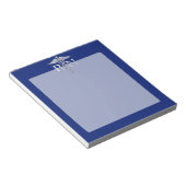 Bloc-note Infirmière inscrite RN Silver Caduceus sur le bleu (Incliné)