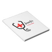 Bloc-note Infirmière médecin rouge plus stéthoscope ajouter  (Incliné)