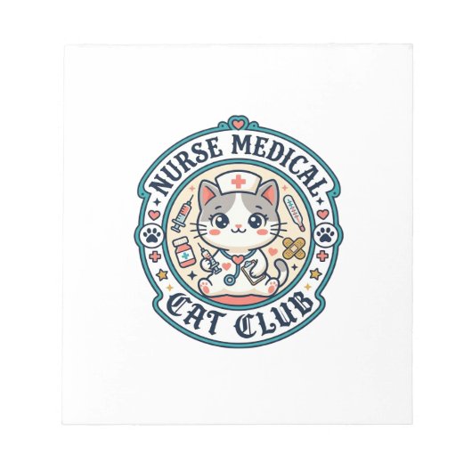 Bloc-note Infirmière médicale chat drôle conception amateur (Devant)