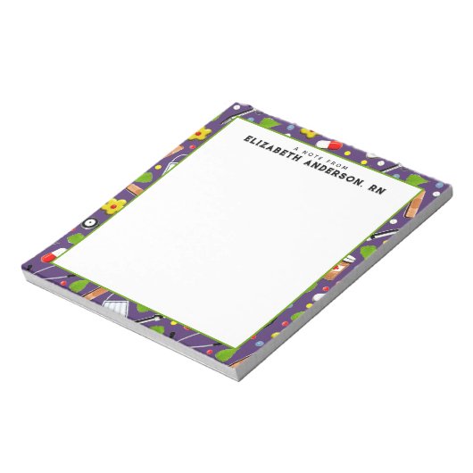 Bloc-note Infirmière personnalisée (Tourné)