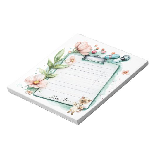 Bloc-note Infirmière prenant une tasse de café (Tourné)