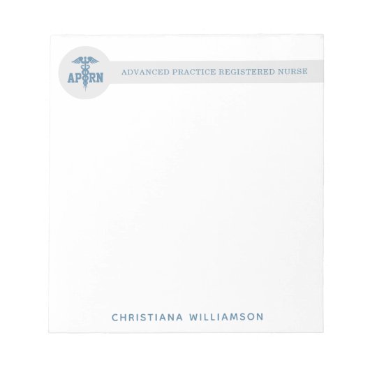 Bloc-note Infirmière professionnelle avancée de l'APRN (Devant)