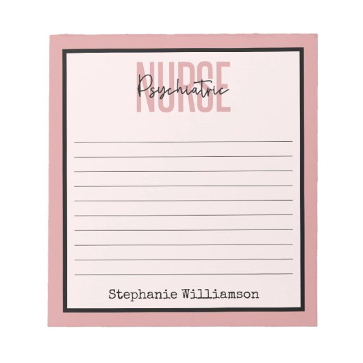 Bloc-note Infirmière psychiatrique personnalisée | Infirmièr (Devant)