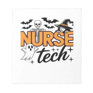 Bloc-note Infirmière technicienne - Halloween - avec squelet