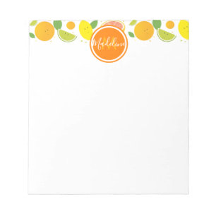 Bloc-note Initiale de nom de motif de feuille de caractères