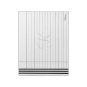 Bloc-note Initiale & Nom Noir/Blanc Simple Stripes Motif (Tourné)