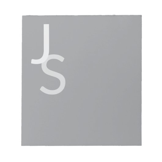 Bloc-note Initiales chevauchantes modernes monogrammées | Gr (Devant)