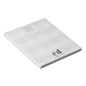 Bloc-note Initiales de monogramme argenté logo d'entreprise  (Incliné)