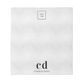 Bloc-note Initiales de monogramme argenté logo d'entreprise  (Devant)