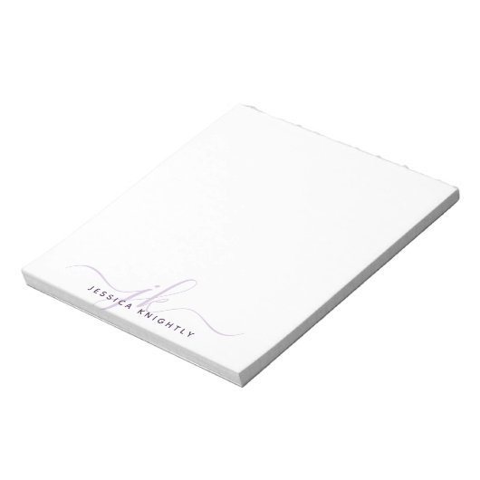 Bloc-note Initiales de monogramme de script moderne minimali (Tourné)