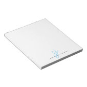 Bloc-note Initiales de monogramme en script bleu clair (Incliné)