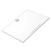 Bloc-note Initiales de Monogramme géométrique noir design (Incliné)