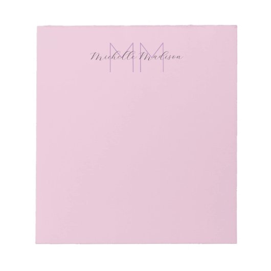 Bloc-note Initiales de nom d'écriture manuscrite moderne mon (Devant)