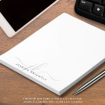 Bloc-note Initiales du monogramme de script moderne gris min<br><div class="desc">Bloc-notes moderne personnalisé avec des initiales de script de style calligraphie simple ou monogramme et nom en argent et gris. CHANGEMENTS : Vous pouvez modifier le style, la couleur, la taille et le placement de la police de texte en cliquant sur PERSONNALISER PLUS LOIN sous la section PERSONNALISER pour un...</div>