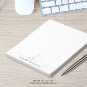 Bloc-note Initiales du monogramme de script moderne gris min