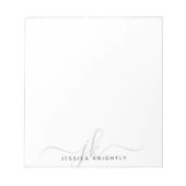 Bloc-note Initiales du monogramme de script moderne gris min (Devant)