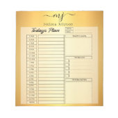 Bloc-note Initiales élégantes sur des feuilles de planner qu (Devant)