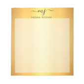 Bloc-note Initiales élégantes sur fond or   (Devant)