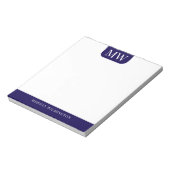 Bloc-note Initiales Homme 2 Navy Bleu Professionnel Non Doub (Tourné)