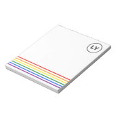 Bloc-note Initiales LGBTQ personnalisées Fierté Arc-en-ciel  (Tourné)