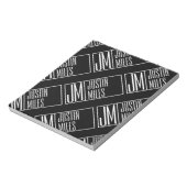 Bloc-note Initiales modernes avec motif de monogramme de nom (Tourné)