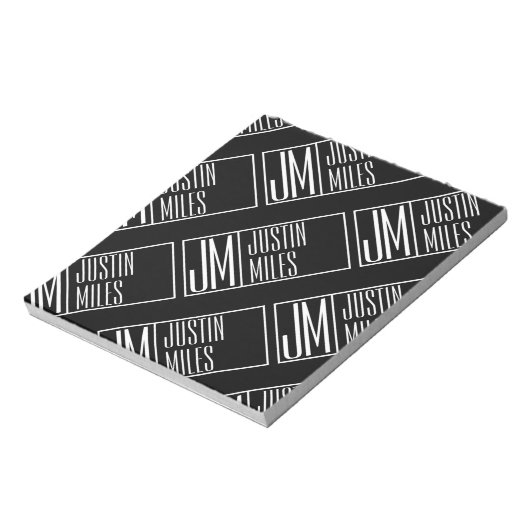 Bloc-note Initiales modernes avec nom Monogram Motif (Tourné)