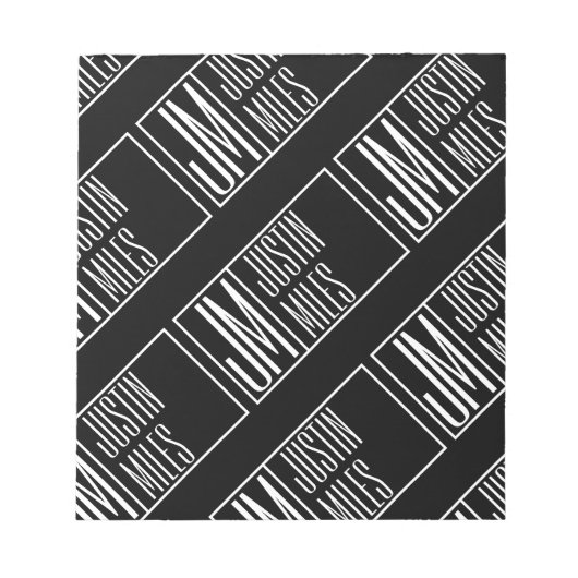 Bloc-note Initiales modernes avec nom Monogram Motif (Devant)