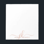 Bloc-note Initiales Monogrammes Élégantes En Terracotta Scri<br><div class="desc">Bloc-notes moderne personnalisé avec des initiales de typographie de script de calligraphie stylisée ou monogramme et nom dans votre choix de couleurs (dans les tons de terre cuite). CHANGEMENTS : Le style de police de texte, la couleur, la taille et le placement peuvent être modifiés dans EDIT pour créer votre...</div>