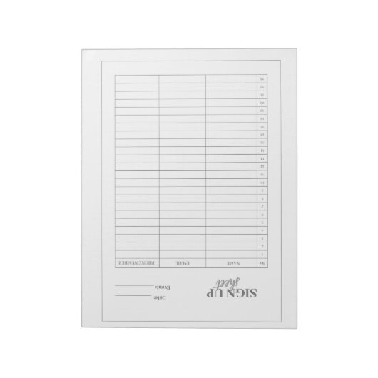 Bloc-note Inscrivez-vous au modèle du formulaire (Tourné)