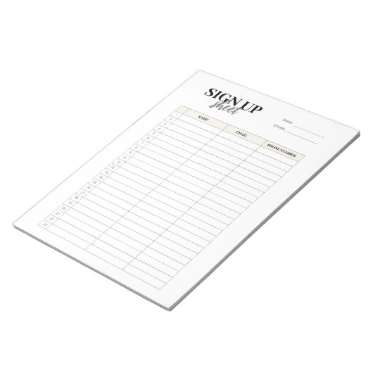 Bloc-note Inscrivez-vous au modèle du formulaire (Incliné)