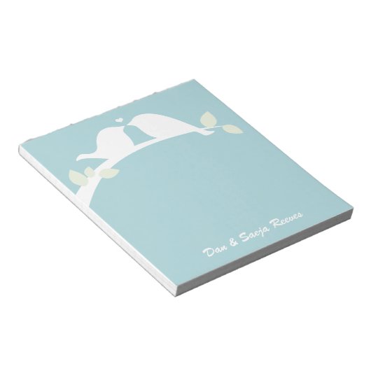 Bloc-note Inséparables blancs (Incliné)