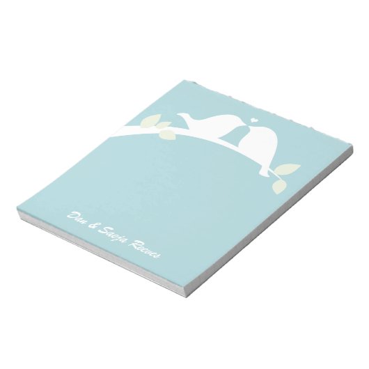 Bloc-note Inséparables blancs (Tourné)