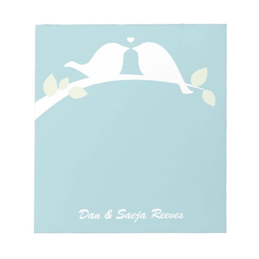 Bloc-note Inséparables blancs (Devant)