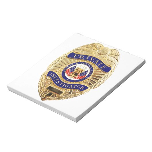 Bloc-note Insigne de chercheur privé (Tourné)