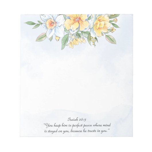 Bloc-note Inspiration Bible Verse Ressort Aquarelle Florale (Devant)