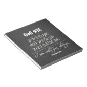 Bloc-note Inspirationnal God Will Quota avec Bible Verset (Incliné)