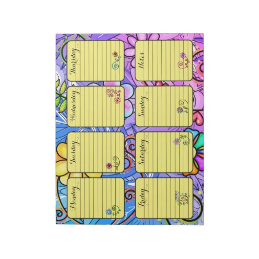 Bloc-note Inspirer Floral Weekly Planner Tear Away Notepad (Tourné)