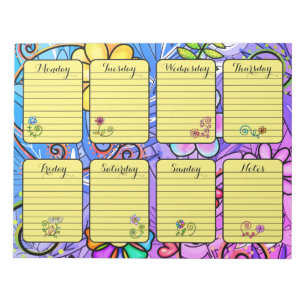 Bloc-note Inspirer Floral Weekly Planner Tear Away Notepad
