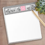 Bloc-note Instagram gris et rose 5 Photo Collage Monogramme<br><div class="desc">Pastel and White Polka Dot Motif - Utilisez cinq photos carrés pour créer un cadeau unique et personnel. Ou vous pouvez garder le chiot hipster et faire un gardien branché. Si vous avez besoin d'ajuster les images,  cliquez sur l'outil personnaliser pour apporter des modifications.</div>
