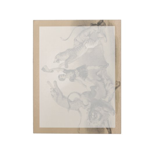 Bloc-note Interprète De Cirque Debout Parmi Les Animaux Vici (Tourné)