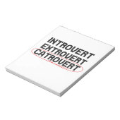 Bloc-note Introvert Extrovert Catrovert Funny (Tourné)