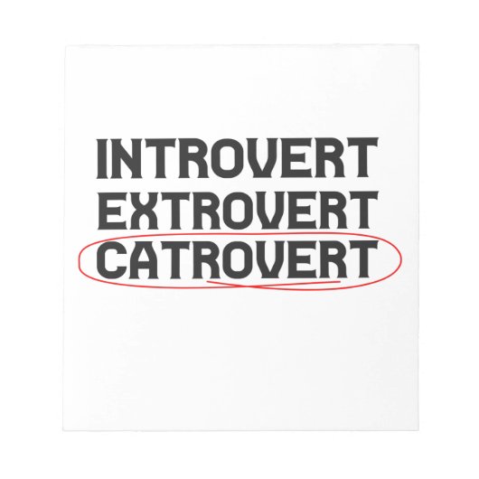 Bloc-note Introvert Extrovert Catrovert Funny (Devant)