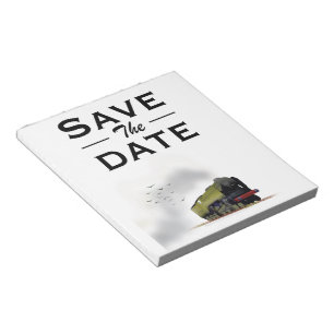 Bloc-note Invitation vintage Locomotive Enregistrez la date