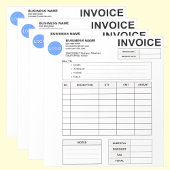 Bloc-note Invoice Order Form & Custom Small Business Logo