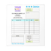 Bloc-note Invoice Sales Receipt Form | Custom Business Logo (Devant)